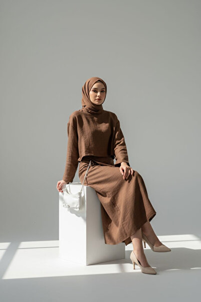 ENDAMIM Σετ λινό φούστα