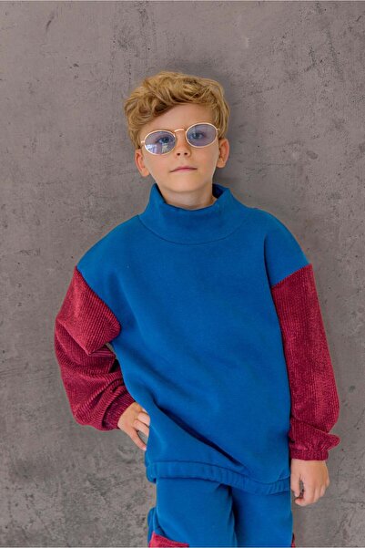 rg kidsstore Girls / Boys Velvet Detailed Tracksuit Set_Rg1433