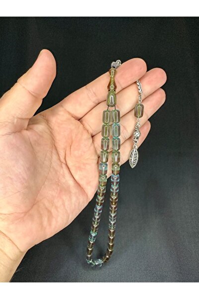 Anemore Collection كبسولة مسبحة كهرمان النار باللون الفيروزي 12 مم × 7 مم T-534