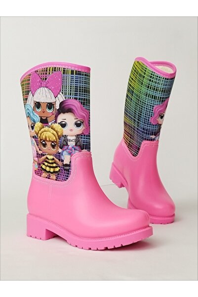 Sea&Blue Lol Doll Printed Pink Αδιάβροχες Κοριτσίστικες Μπότες Βροχής