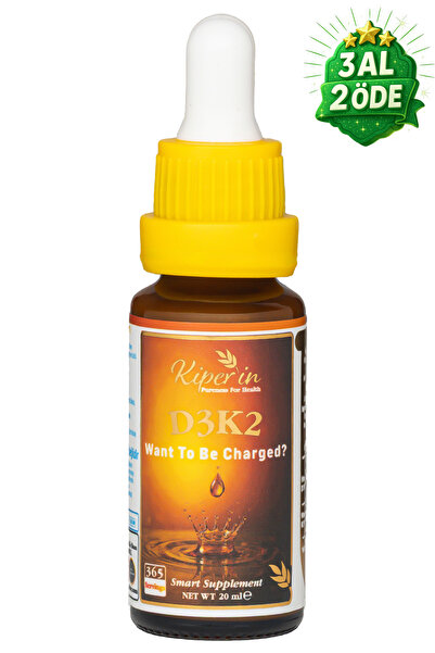 Kiperin D3K2 | Vitamin D3 (1000 IU) & K2 (25mcg) | Kaliteli İçerik | Pureness For Health İlkesi | 365 Damla