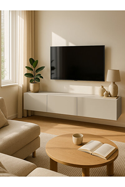 dorpek Pergamon TV ünitesi & Sehpası 150 cm Kumtaşı