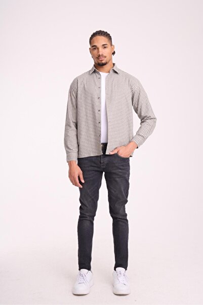 Valiberta Jonas Plaid Small Check Relaxed Fit 100% Cotton Flannel Fabric Men's Shirt - Green