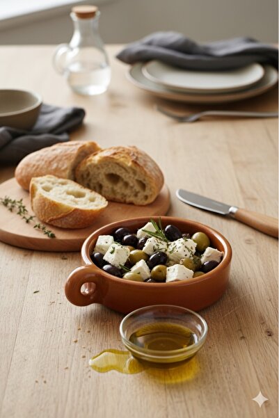 Hoyatap El Yapımı Vintage Tek Kulplu Tarz Kase & Kahvaltılık Mezelik Kase