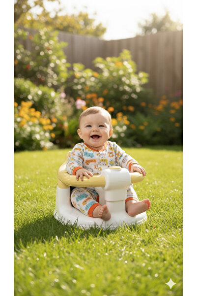 Jusso Önden Açılır Bebek Banyo & Mama Oturağı Bej