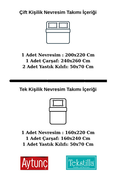 aytunç Aytunç Mavera %100 Pamuklu Tek Kişilik Nevresim Takımı 160x220 cm
