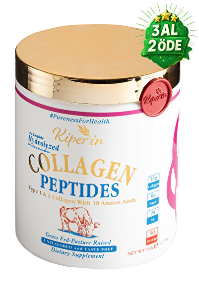 Kiperin %100 Saf Ve Doğal Yüksek Biyoaktif Çift Hidrolize Kolajen Peptitler içeren Diyet Takviyesi(50günlük)