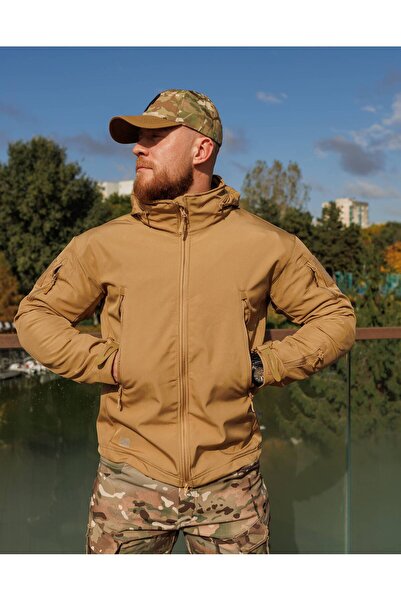 Lion camo "Akula" fur-lined softshell jacket, windproof and water-repellent, Outdoor