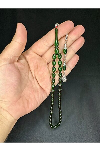 Anemore Collection Culoare verde FIRE AMBER Tasbih - 6,5 mm x 10,5 mm T-538 t...