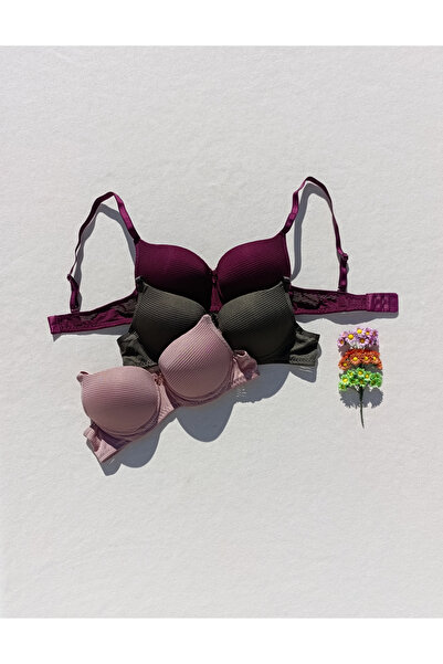 siyalife Pachet de 3 sutien cu susținere cu căptușeală cu nervuri economice