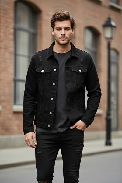 DYNAMO Men's Full Stretch Fabric Flexible Slim Fit Denim Jacket