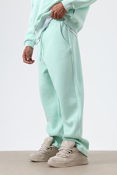 VAMOSCLO Yıkamalı Baggy Eşofman Alt Mint