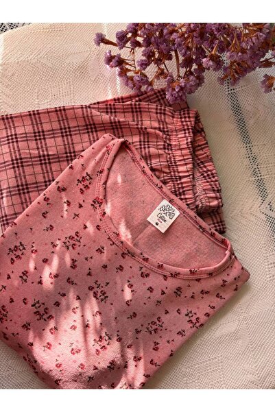 İNSPİRA طقم بيجامة نسائية بأكمام طويلة منقوشة بالزهور من قماش شتوي مكون من خيطين