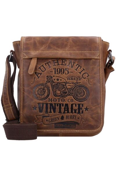 Greenburry Kabelka cez rameno Cafe-Racer z pravej kože 23 cm