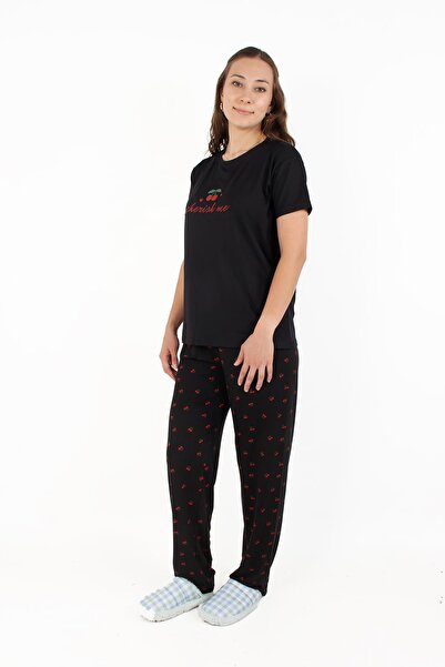 Mckanzie 3203 Milan Crew Neck Short Sleeve Top Long Bottom Cherish Me Pajama Set