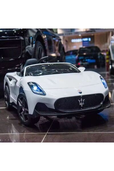 My modern game Modern rechargeable electric car with open door, attractive design, 12V, 30W motor, available in white, red, and yellow.