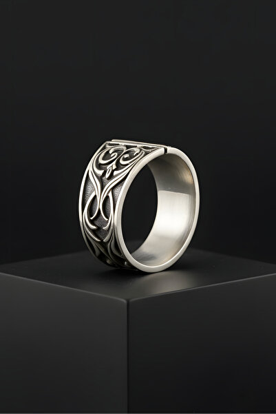 Takıdepo Gravür Desen Işlemeli Baş Parmak Zihgir Yüzüğü