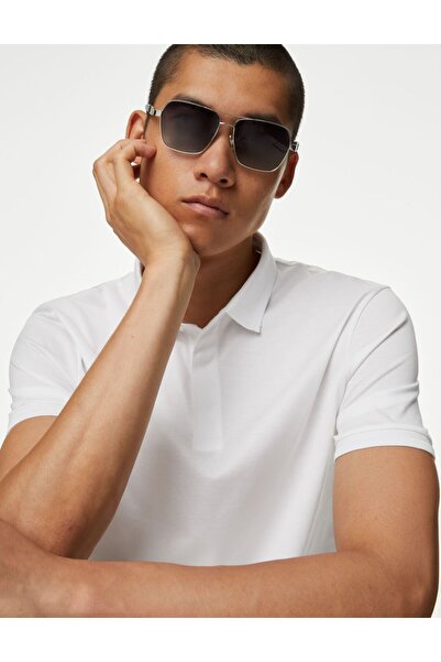 Marks & Spencer Saf Pamuklu Kısa Kollu Polo Yaka T-Shirt