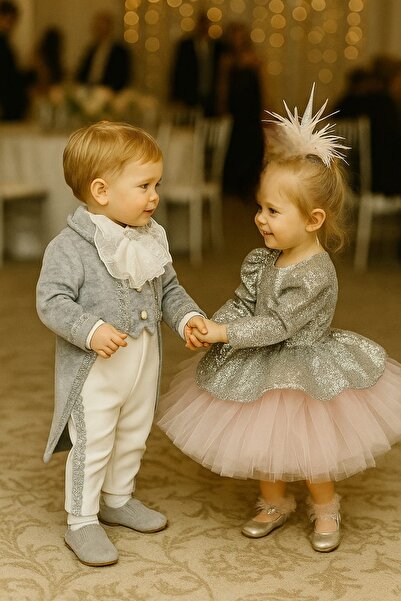 Tozpembebaby Prens Takimi-gri Kadife Frak Takimi- Mevlut Takimi- Dogumgunu Ta...