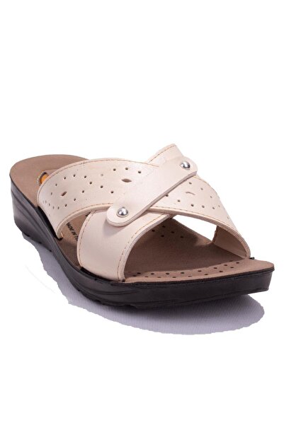 Polaris 403003 Бежови ортопедични дамски ежедневни пантофи