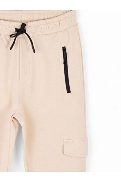 NK Boys' Soft Fabric Trousers with Elastic Waist and Cargo Pockets