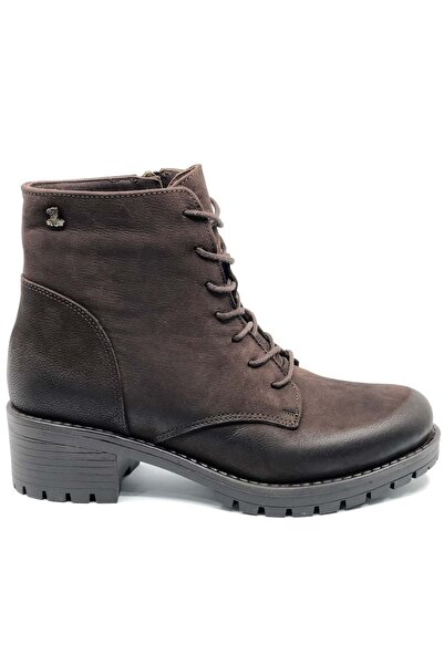 Venüs Γυναικείες μπότες με τακούνι 3312k καφέ Nubuck από γνήσιο δέρμα