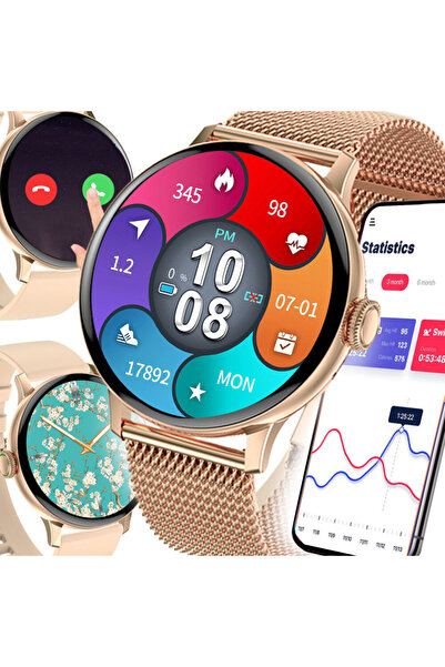 varioshop ® Smart Watch, Wireless Charging, Bluetooth Calls and Notifications, Heart Rate Monitoring