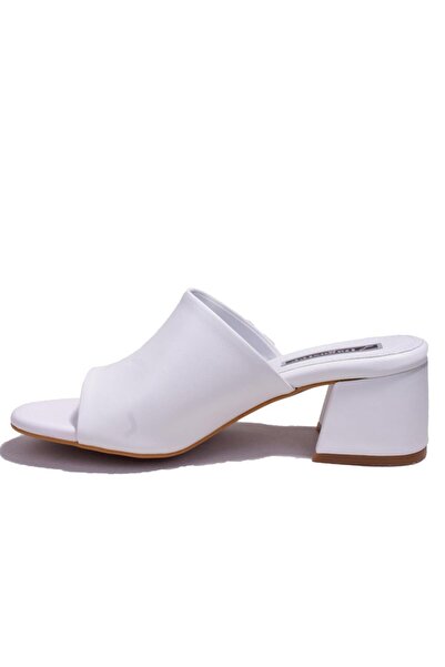 DAGOSTER Dza07-811304 White Classic Heeled Women's Slippers