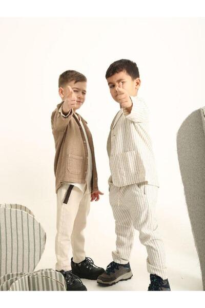 Zekids Αγορικό λινό παντελόνι με ζώνη στη μέση