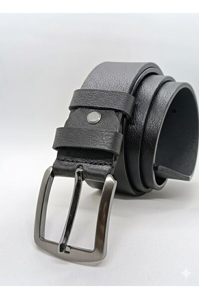 RKY SERENITY حزام رجالي أسود من الجلد الطبيعي 100% بعرض 4 سم