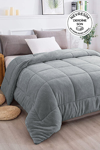 Evlen Home Collection Ultra Soft Single Double Sided Wellsoft Plush Quilt Washable 160x220 Gray