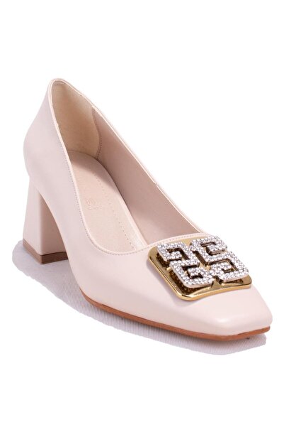 DAGOSTER DZA07- 1219572   Rochie de seara crem Pantofi de dama cu toc gros