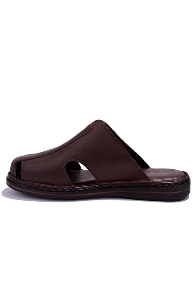 Hammer Jack 578165 Ανδρικές δερμάτινες παντόφλες Mildura Brown Orthopedic Closed Toe