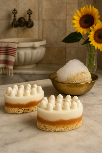 Günebakan صابون تدليك وجوز الهند للسيلوليت (صنع منزلي طبيعي)