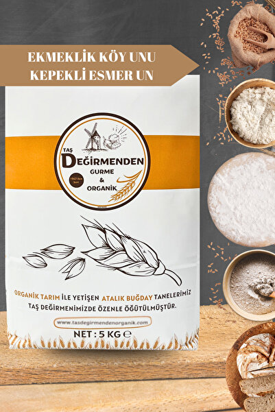 Taş Değirmenden Organik Atalık Ekmeklik Köy Unu - Kepekli Esmer Un - 5 Kilo