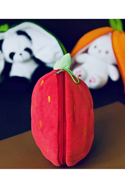 Genel Markalar Sevimli 2. Kalite.çilek Tavşan Peluş Çilek Tavşan Çantalı 15cm Sevimli Çilek Tavşan Hediyelik