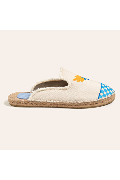 Zsa Zsa Zsu Florya Jüt Terlik 37-40 Ekru - Mavi