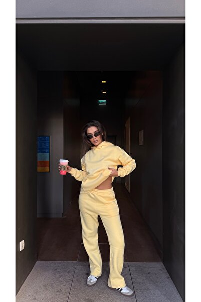 Keep Risen طقم هودي وبنطلون رياضي نسائي قصة فضفاضة بتصميم أنيق لا يتأثر بمرور الزمن