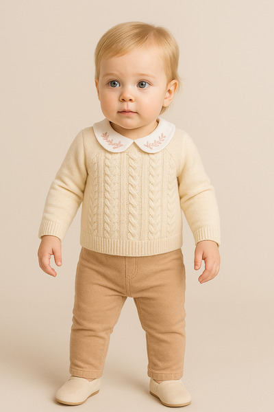 MixMax Bebe Baby Girl Knitwear Sweater Organiz 3-Piece Boxed Premium Set