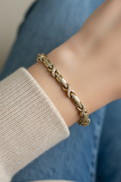 Modacaprea Xuping 17+2 cm Sonsuzluk Taşlı Kadın Bileklik Kadın Karamaz Bileklik Xuping Bileklik