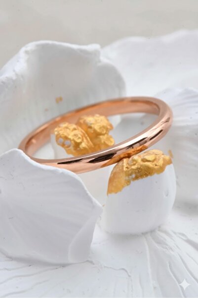 deren gümüş 2mm Bombeli Parlak Rose Gümüş Alyans 925ayar