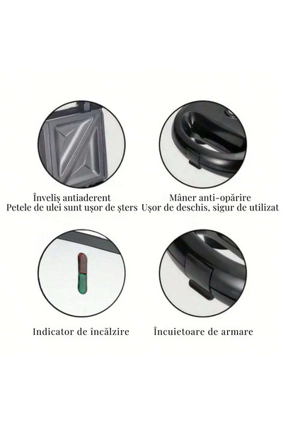 varioshop Μηχανή σάντουιτς 3 σε 1 VarioShop®, σάντουιτς, βάφλες και ντόνατς, ισχύς 850W, αυτόματος θερμοστάτης,