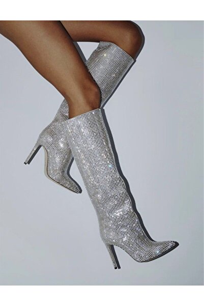 Gİ LUXURY BOUTİQUE Kadın Siyah Taşlı Topuklu Ayakkabı