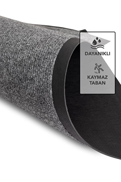 Genel Markalar Ps019a Gri Kaymaz Taban Nem Alıcı Toz Alıcı Kapı Önü Paspası Uv Dayanıklı 40x60 Cm