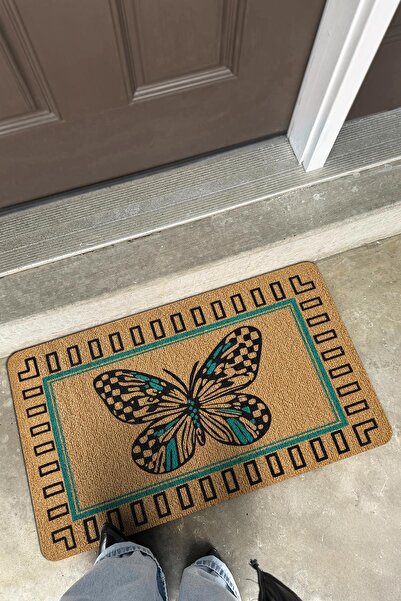 Cotto Home Coco Entry Ps024A Colorful Butterfly Pattern Thick Non-Slip Base Moisture Absorbing Stylish Design Door Mat