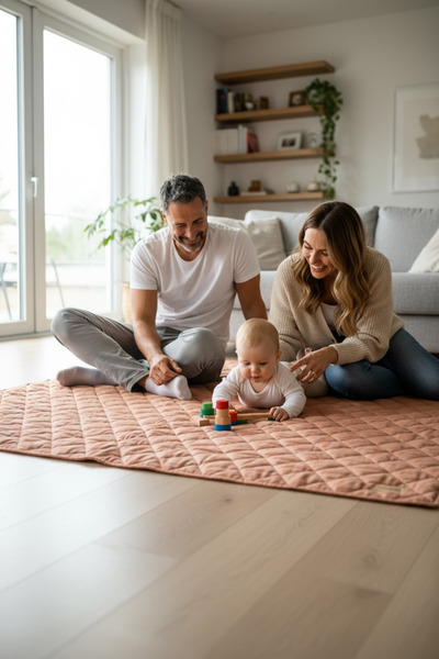 Balküpü Sling 150*150 Büyük Boy Kapitone Portakal Çiçeği Oyun Matı Halısı
