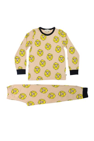 Milk & Muffin Beige Floor LION PATTERNED Pajamas Set