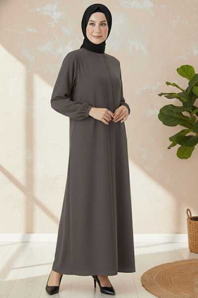 MİSMOLY Medine İpeği Mevlana Kesim Cepli Kuşaklı Bol Ferace Bej