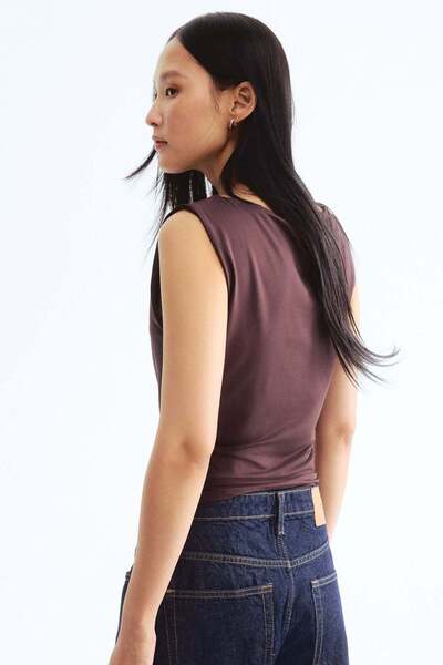 H&M Boat-neck microfibre top