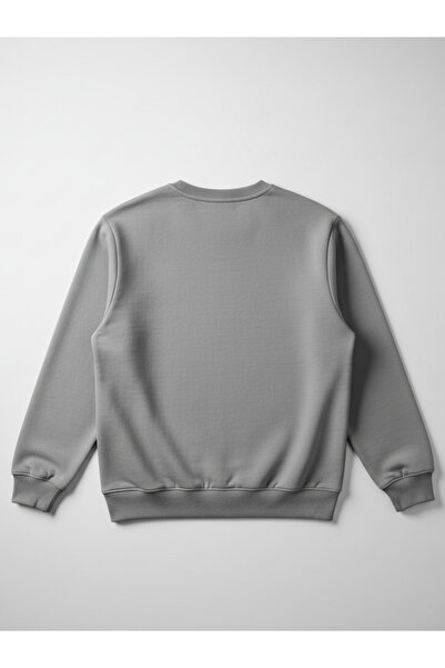 quitaly Basic 3 Thread Extra Thick Winter Sweatshirt |   Fleece-Lined Cotton Crew Neck |   Grey
